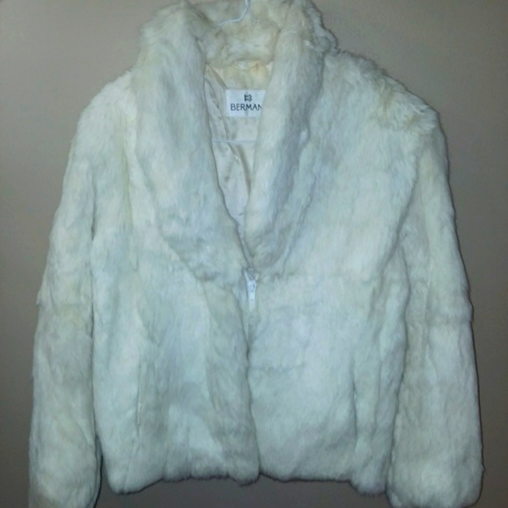 Vintage White Rabbit Fur Coat Gem